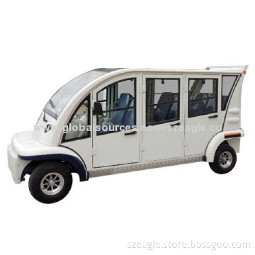 Enclosed Passenger Car, 6-seater, CE-certified, Battery Trojan, Aluminum Wheels